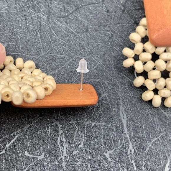 NEW| Bohemian Light Weight Wooden Pierced Earrings - Picture 6 of 6